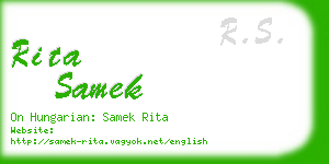 rita samek business card